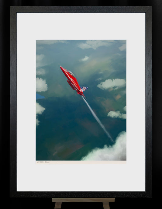A painting of Red One the lead Red Arrow.