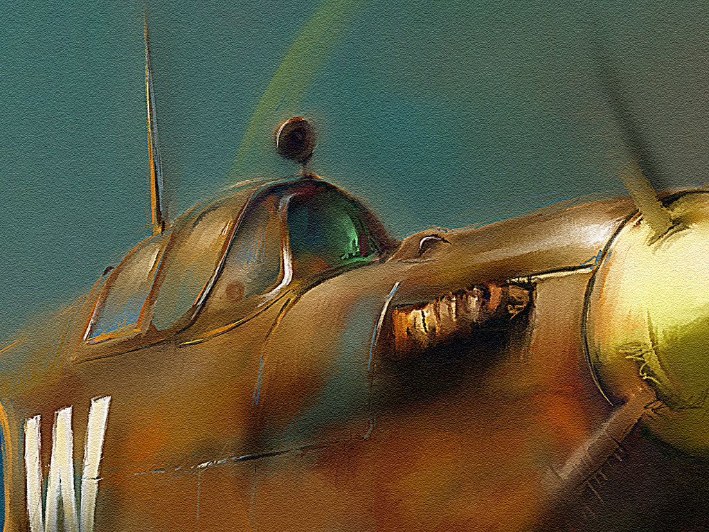 Spitfire - signed limited edition art print by Nick Stone