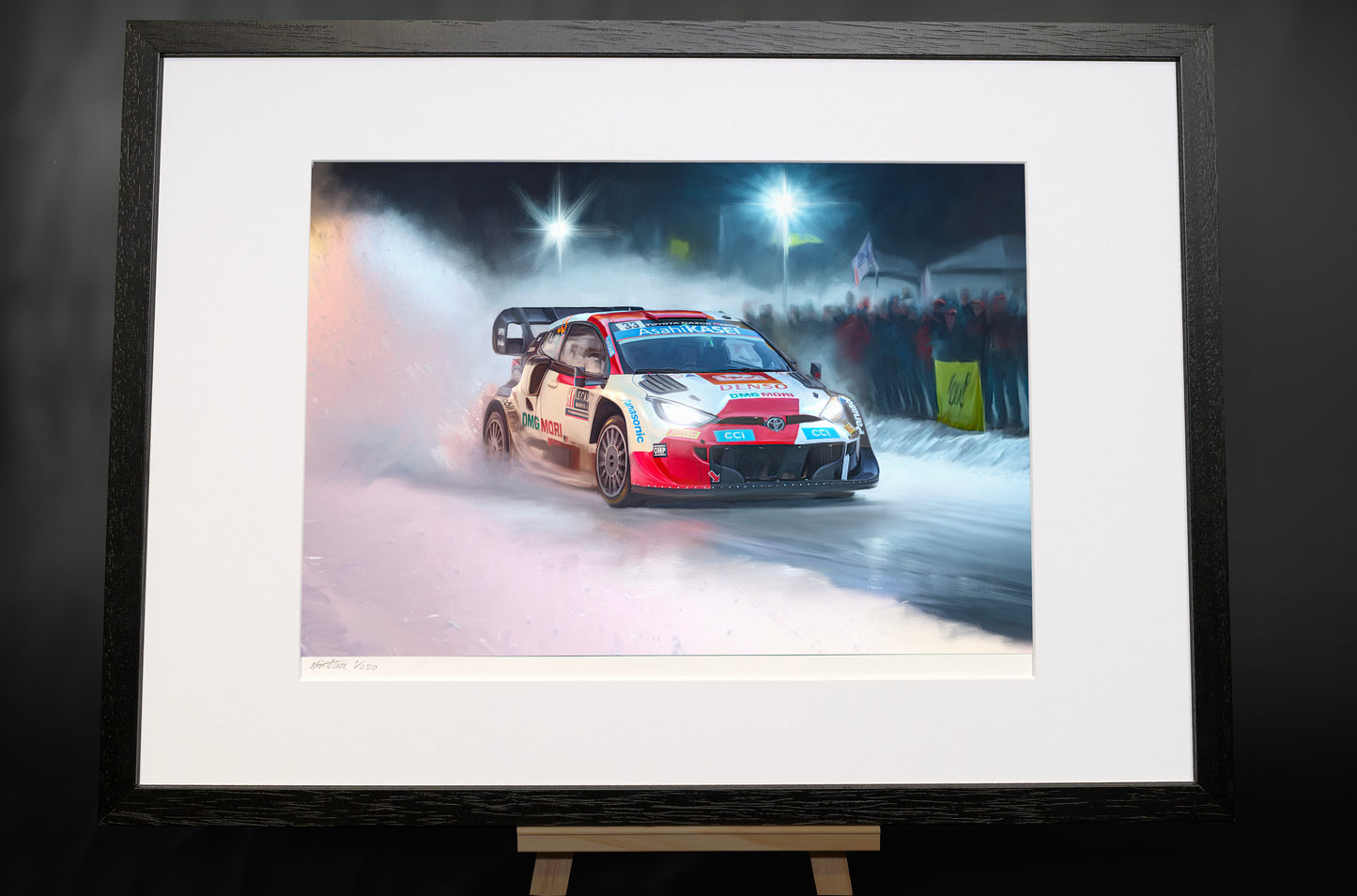 A painting of a Toyota GR1 rally car.