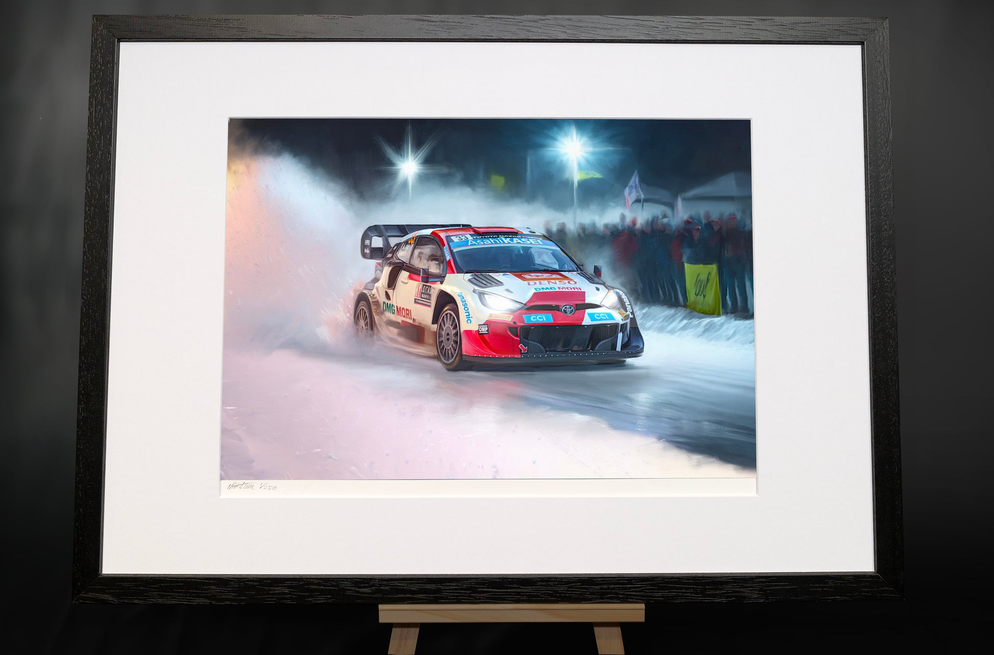 A painting of a Toyota GR1 rally car.