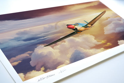 Warhawk Sunset – Curtiss P-40 Tomahawk Limited Edition Aviation Print