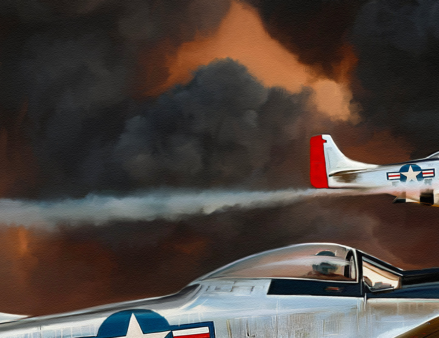 Wild Horses – P-51 Red Tail Mustang Limited Edition Aviation Print