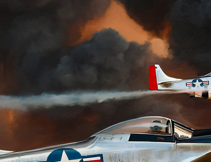 Wild Horses – P-51 Red Tail Mustang Limited Edition Aviation Print