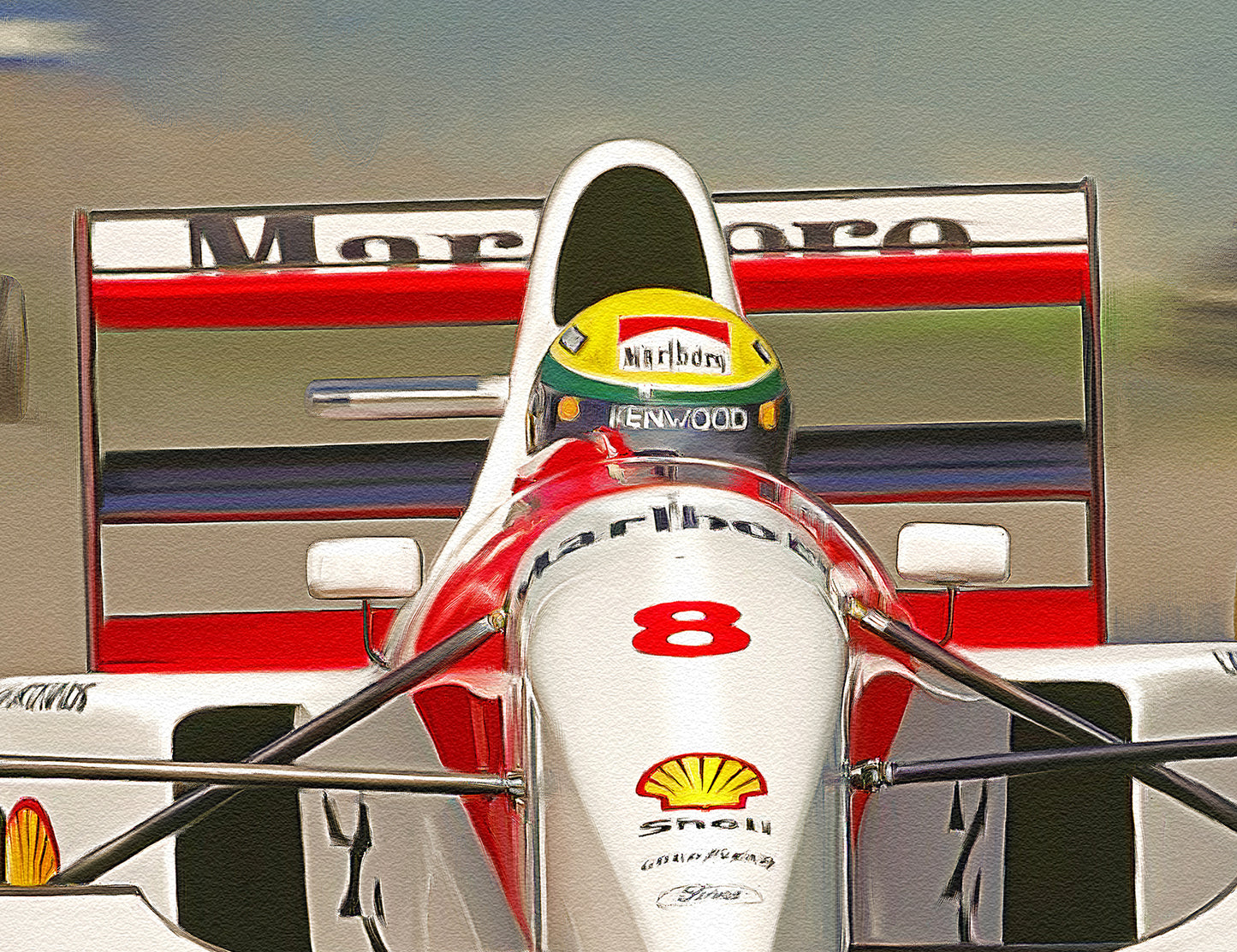 Full Throttle – Ayrton Senna McLaren MP4/8 Limited Edition Motorsport Print