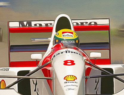 Full Throttle – Ayrton Senna McLaren MP4/8 Limited Edition Motorsport Print