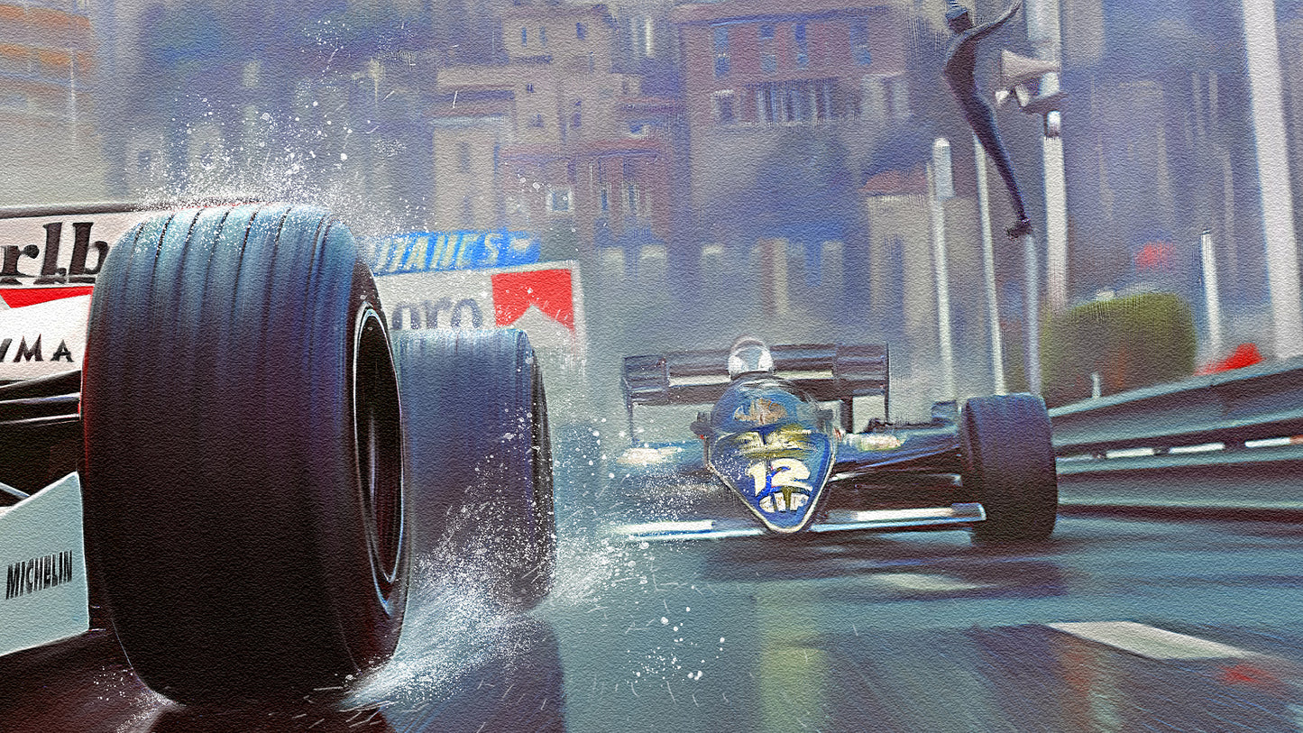 God of Rain – Ayrton Senna Monaco 1993 Limited Edition Motorsport Print