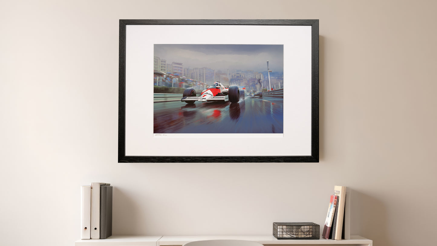 God of Rain – Ayrton Senna Monaco 1993 Limited Edition Motorsport Print