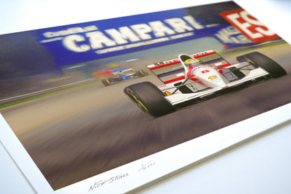 Full Throttle – Ayrton Senna McLaren MP4/8 Limited Edition Motorsport Print