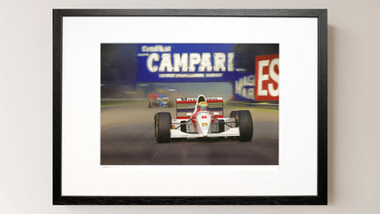 Full Throttle – Ayrton Senna McLaren MP4/8 Limited Edition Motorsport Print