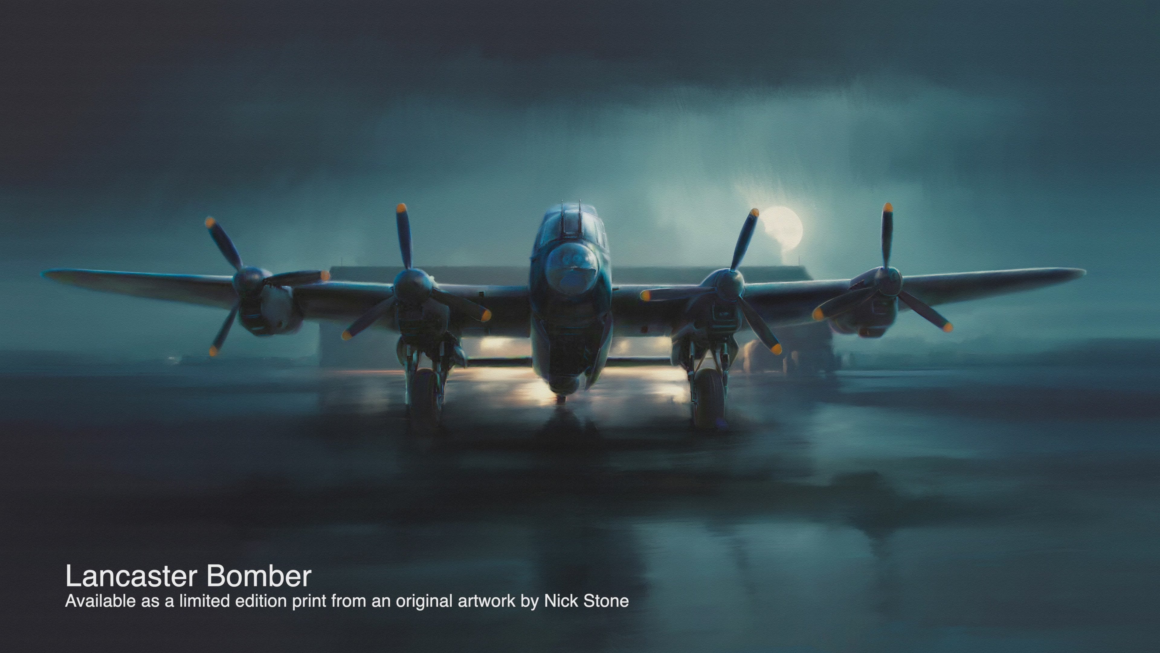 Lancaster hot bomber plane - original painting