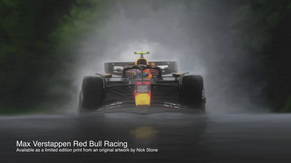 Red Bull Racing F1 Car signed limited edition art print by Nick Stone
