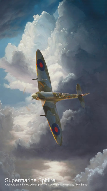 Spitfire - signed limited edition art print by Nick Stone