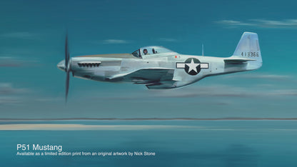 P51 Mustang - signed limited edition art print by Nick Stone